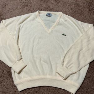 Cream Women’s Vintage Izod Lacoste Sweater- Medium